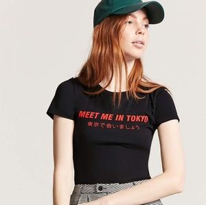 🌸 FREE 🌸 "Meet me in Tokyo" Graphic Crop Top